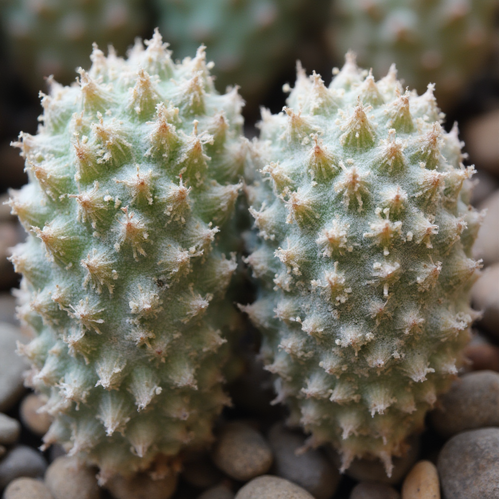 Comparison gallery of healthy vs stressed Conophytum pageae (Conophytum pageae): wrinkled bodies vs plump specimens, annotated with care tips