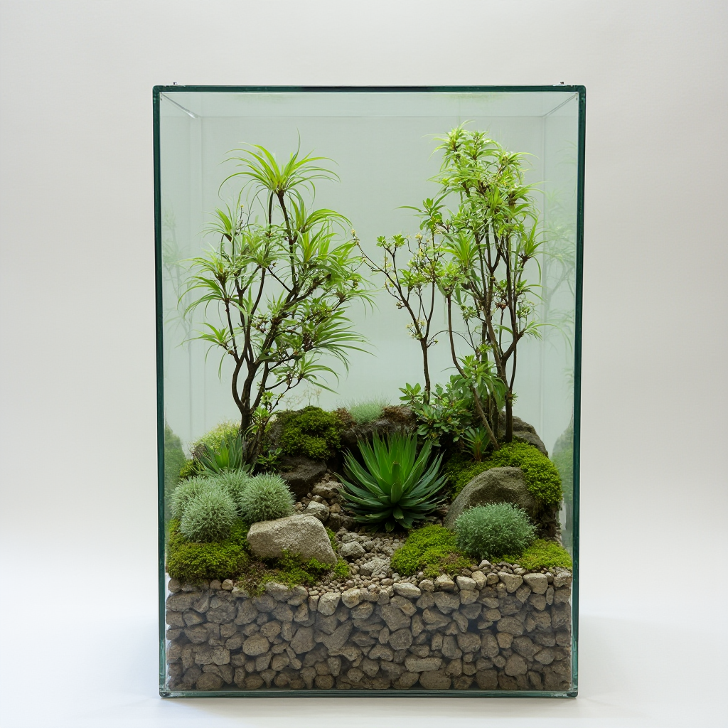 Kompozycje z Haworthia retusa: las w szkle, wertykalny ogród w ramce, minimalistyczny ogródek skalny w płaskim naczyniu