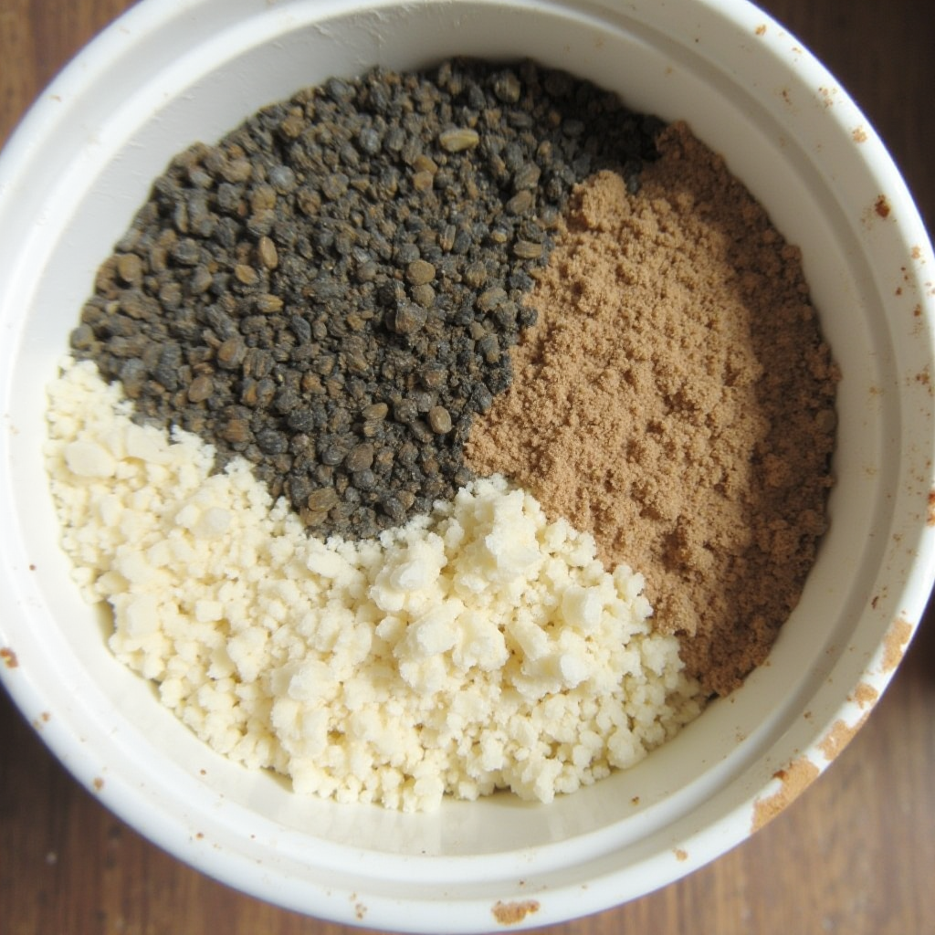 Mieszanka ziemi dla Lithops fulviceps: drobny żwirek, gruby piasek i perlita w białej doniczce terakotowej, zbliżenie na strukturę podłoża